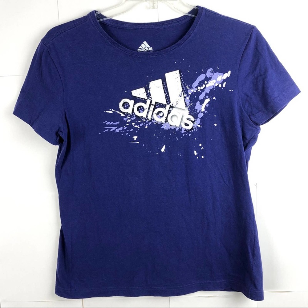 Adidas Blue Paint Splatter Tee Shirt Size Large